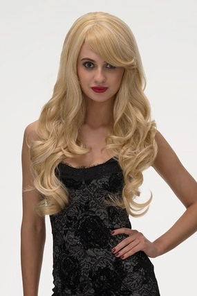 Long golden blonde wig, with extra long waves: Cassidy