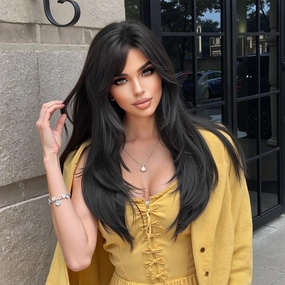Long Layered Black Wig - MARKETPLACE