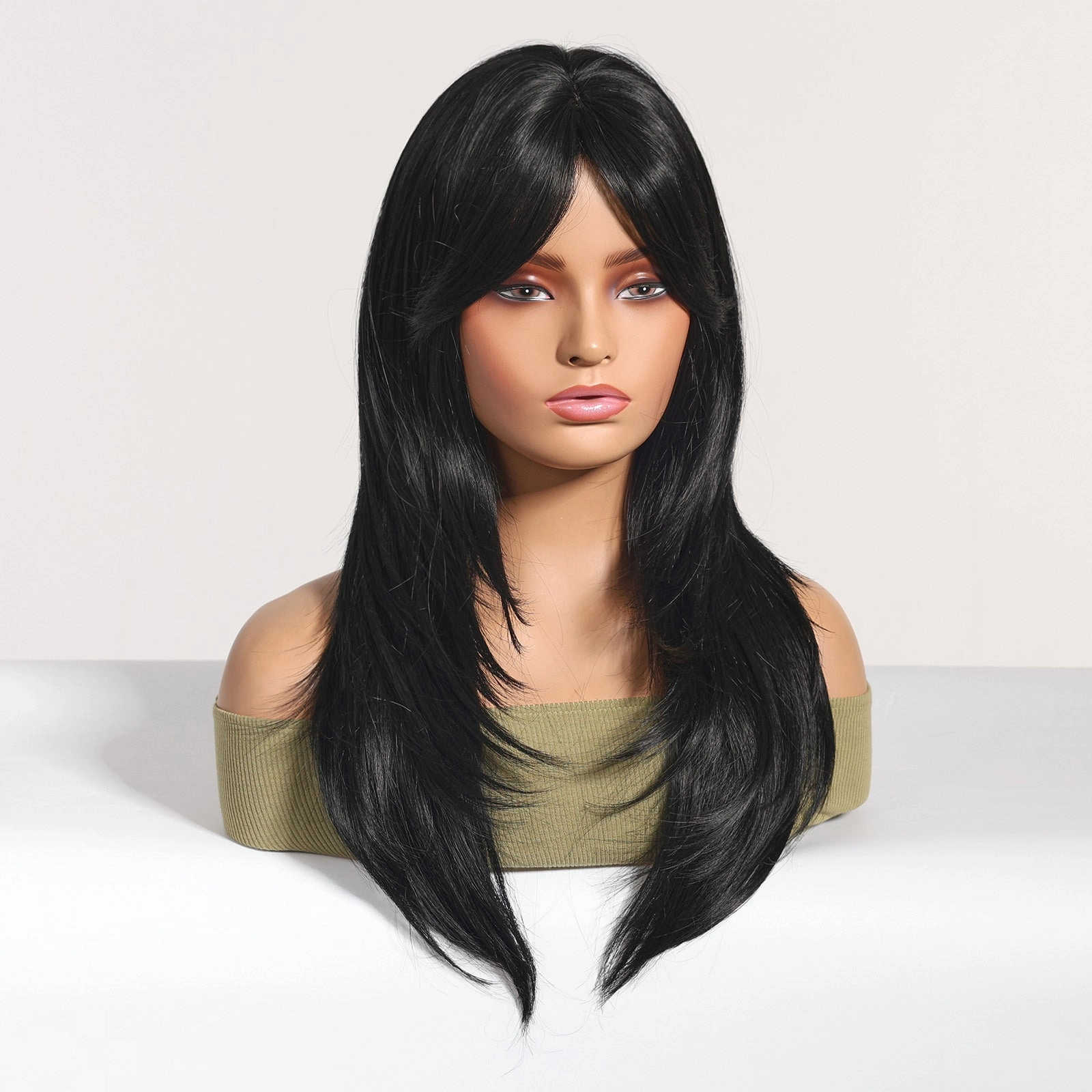 Long Layered Black Wig - MARKETPLACE