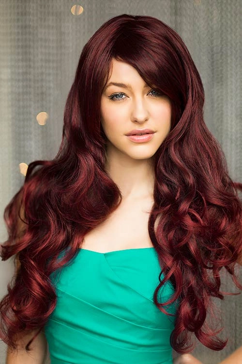 Long red and black wig: Cheryl