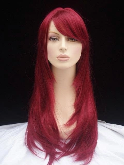 Long red wig, gently layered: Nina