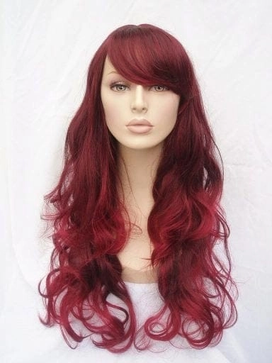 Long red wig with black lowlights: Anji
