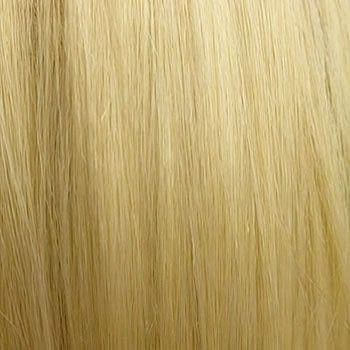 Long straight blonde wig with no fringe: Juste