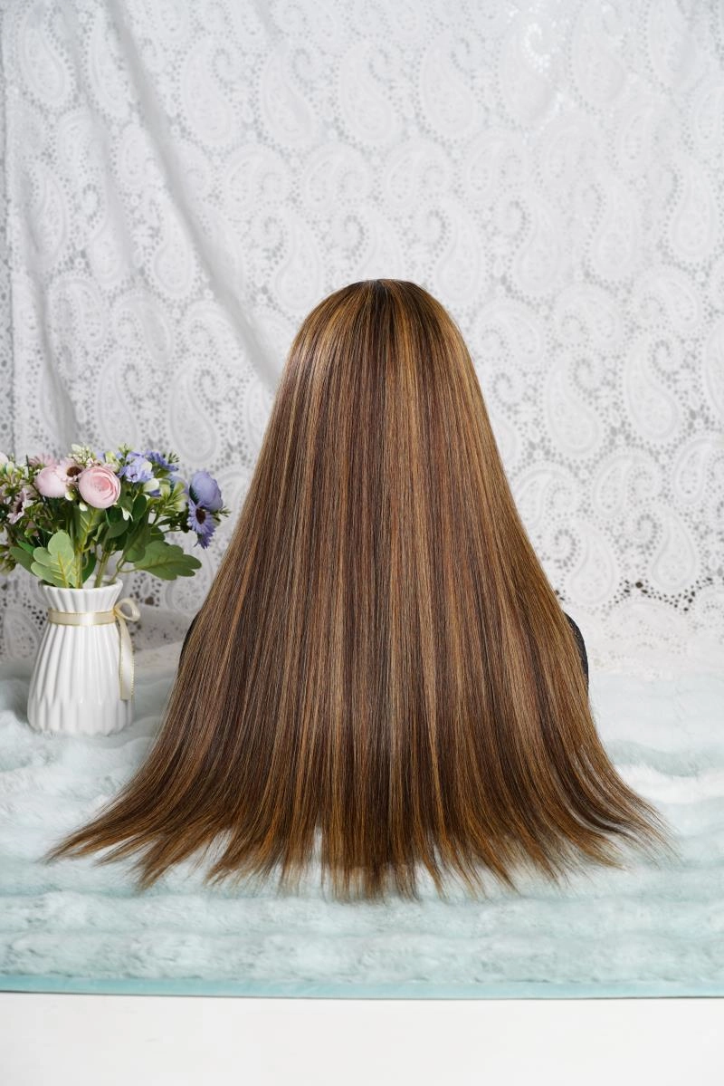 Long Straight HD Lace Wig For Women Human Hair  Wigs Straight Wig For Black Women Brown Mixed Blonde