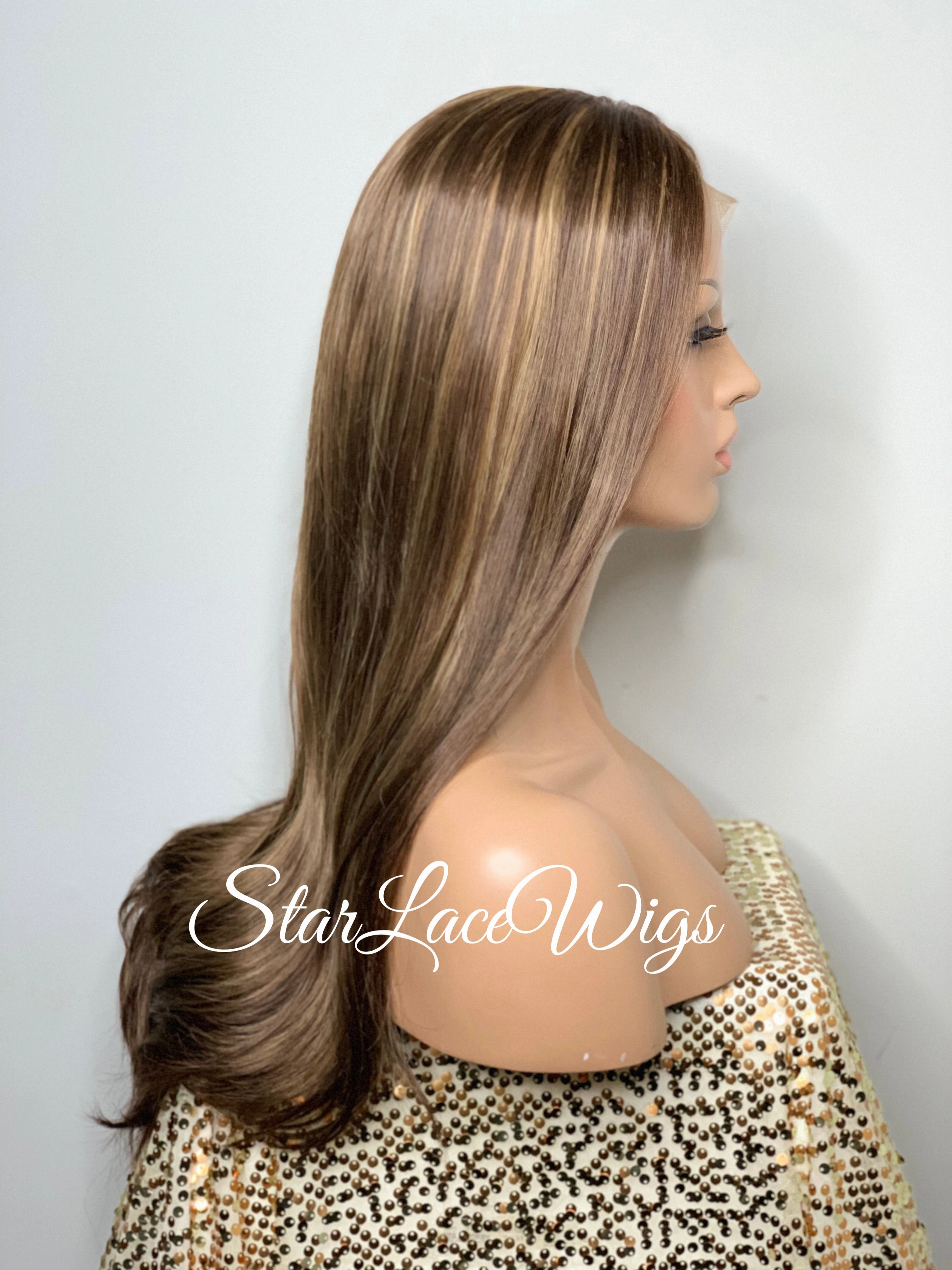 Long Wavy Balayage Lace Front Wig #30 & #27 (13x4) Parting Space - Sherri
