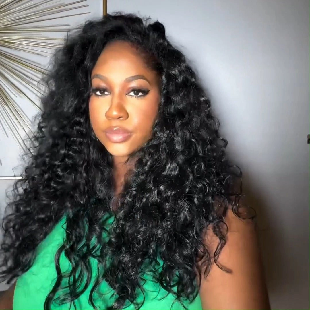 Loose Wave Glueless Wig 13x4 HD Lace Front Wig Pre Plucked Hairline 100% Real Water Wave Human Hair Wig
