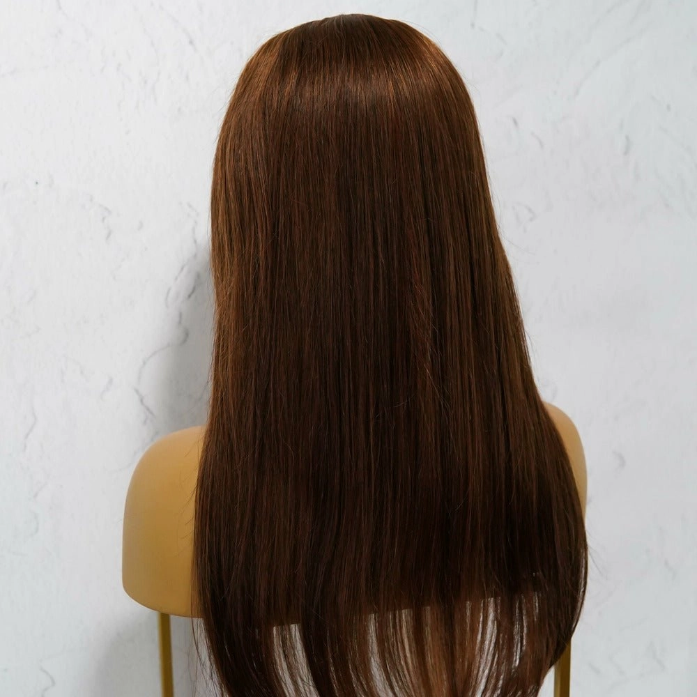 LOREN Medium Brown Human Hair U Part Wig