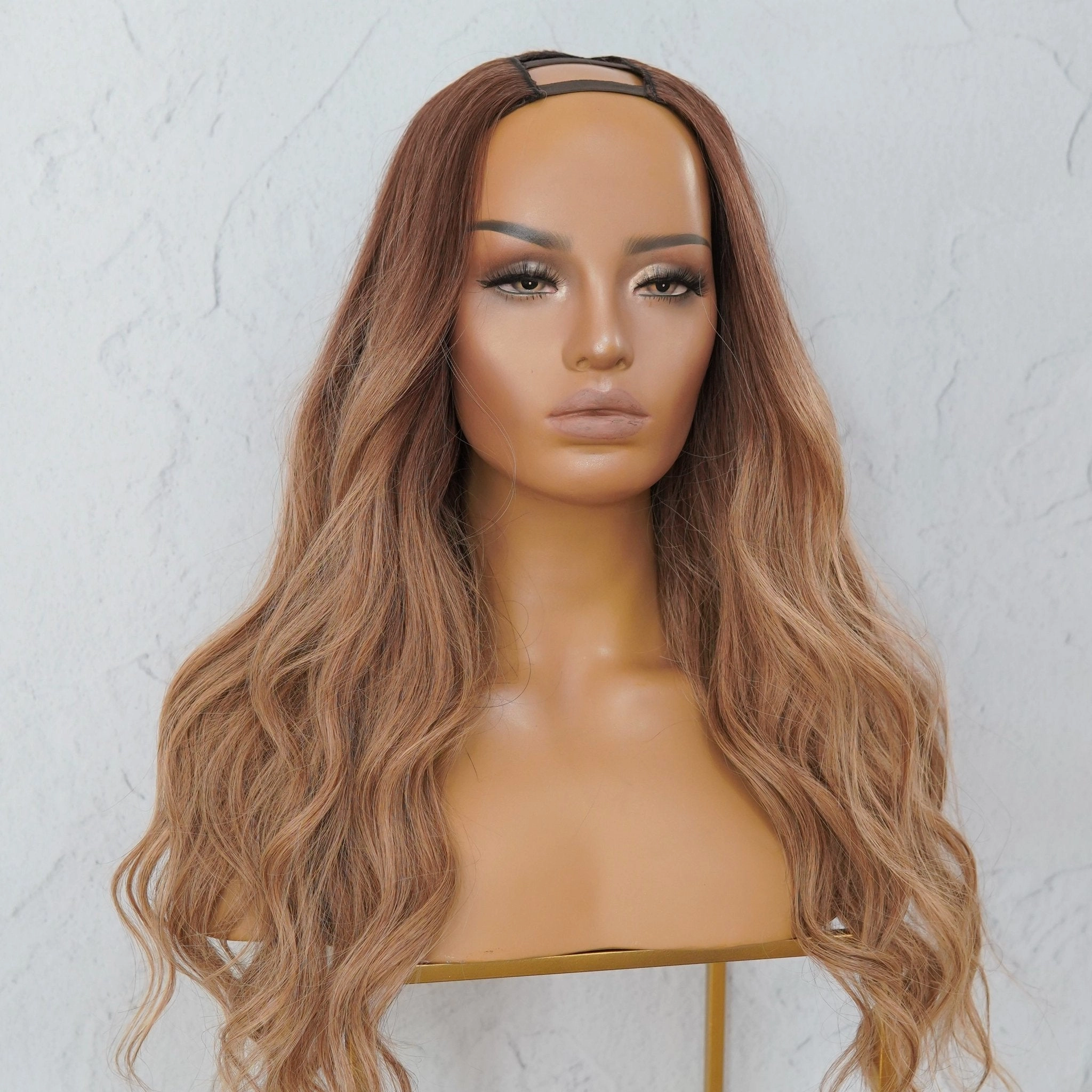 LUKA Ombre Brown Human Hair U Part Wig