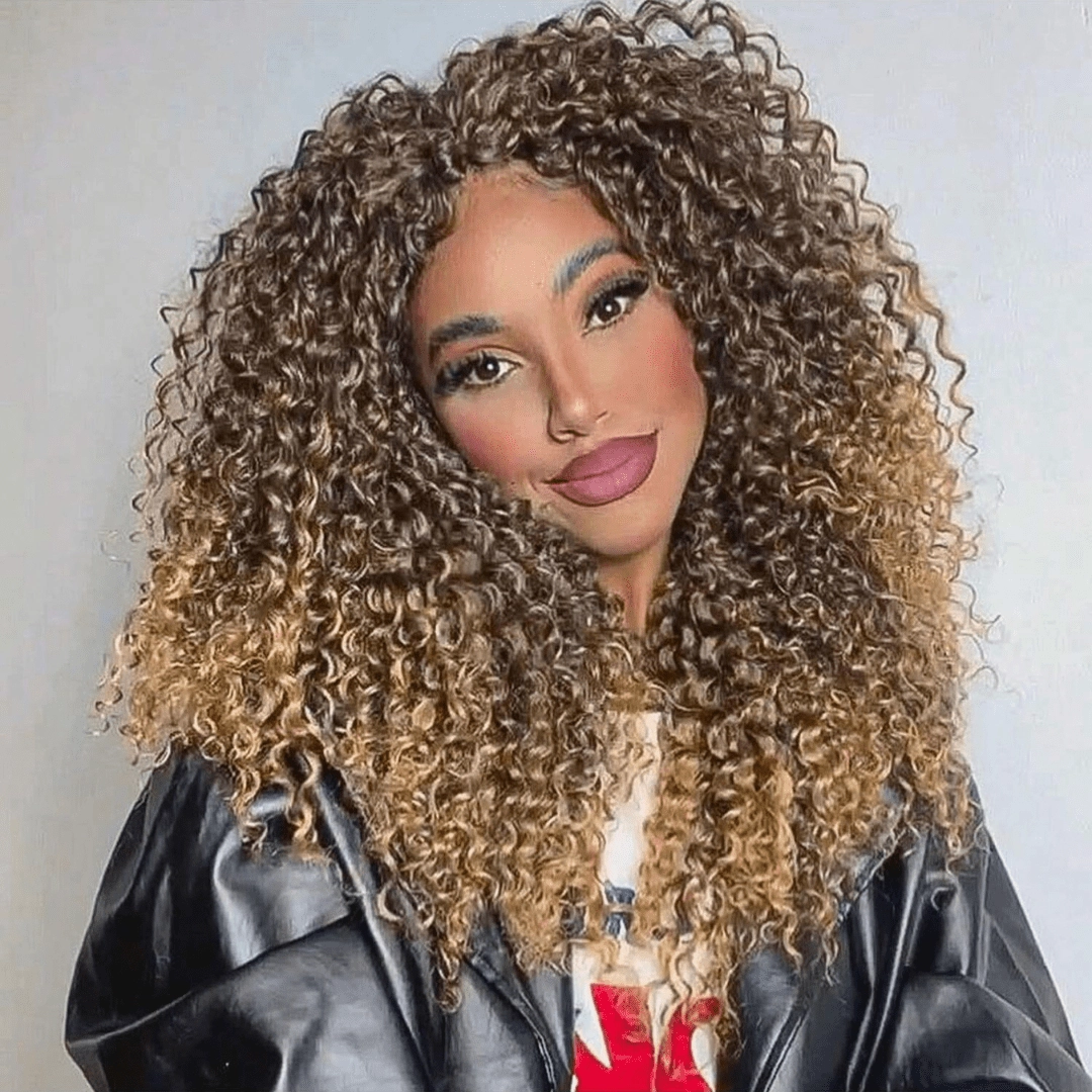 Luxury Designer Series 250% Density Afro Kinky Curly Wig 13x4 Lace Front Human Hair Wig Highlight Wigs Pre Plucked