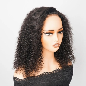 Luxury Designer Series 250% Density Luxurious Human Hair Wig  Virgin Jerry Curly Bob Wig-GEETA HAIR