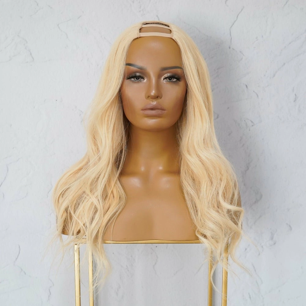 MADISON Blonde Human Hair U Part Wig
