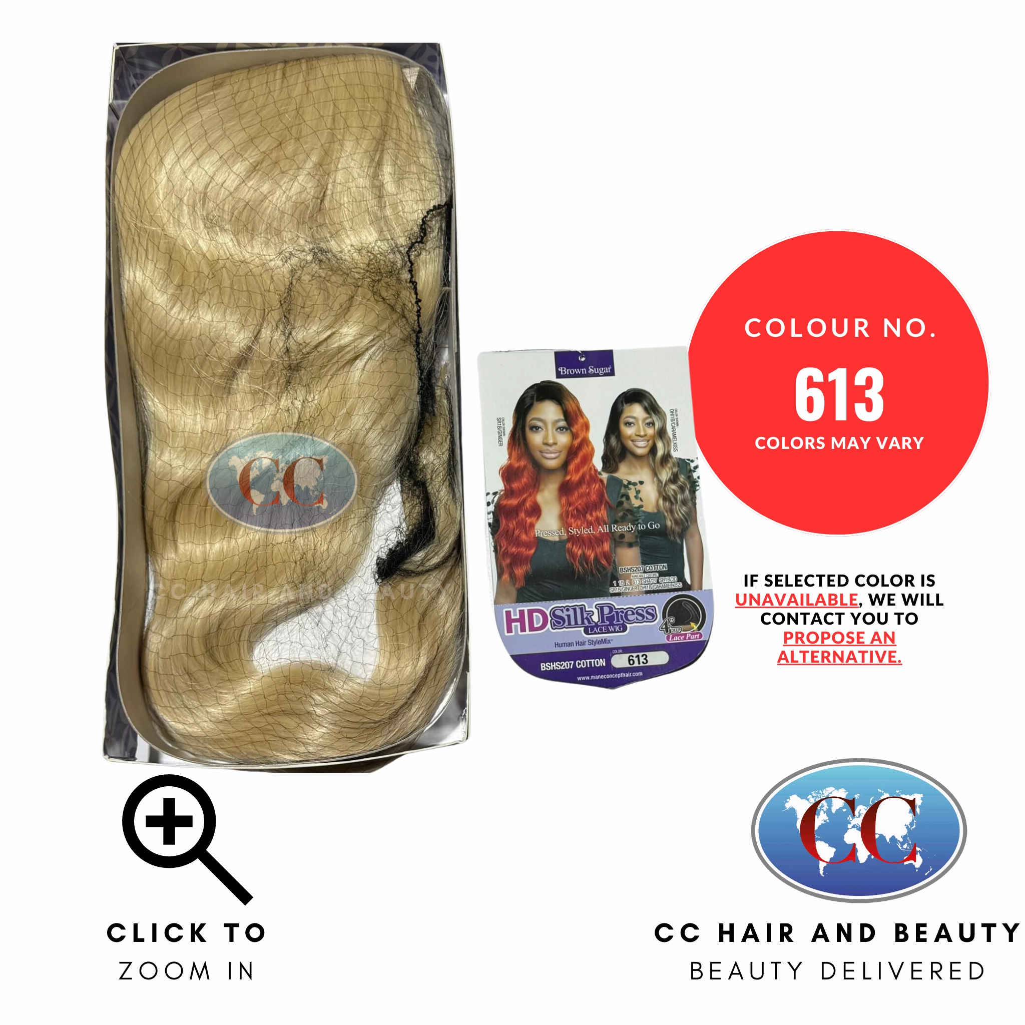 Mane Concept Brown Sugar HD Lace Human Hair Blend Wig - BSHS207 Cotton