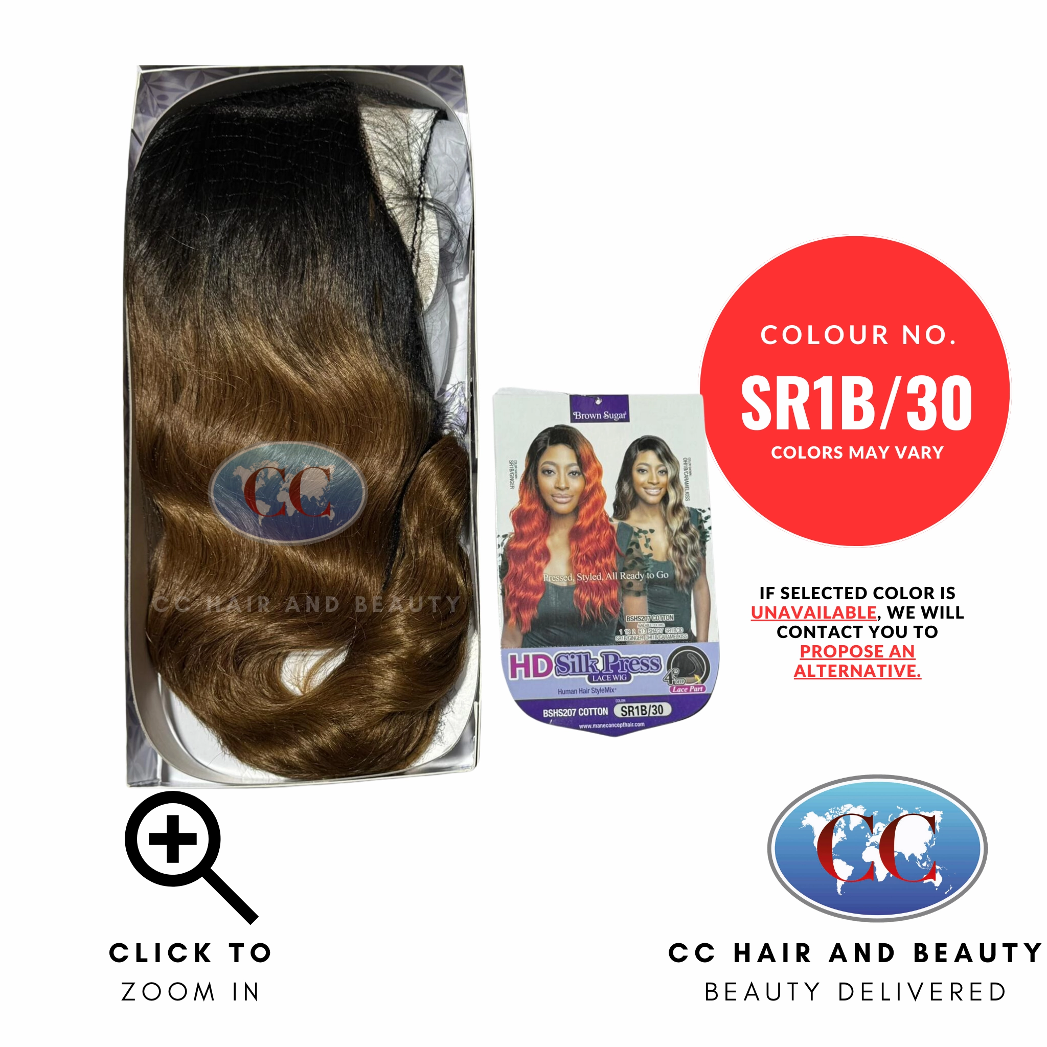 Mane Concept Brown Sugar HD Lace Human Hair Blend Wig - BSHS207 Cotton