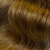 Medium brown pinup style wig, curled with short fringe: Carolina