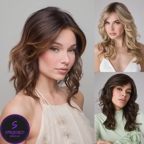 Medium Wavy Top Piece Mono in Spiced Mocha-R - Accessory Hairpiece Collection by Amore ***CLEARANCE***