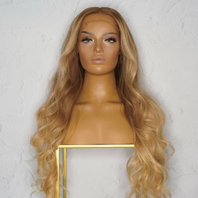 MILAN Dark Blonde Ombre Human Hair Lace Front Wig