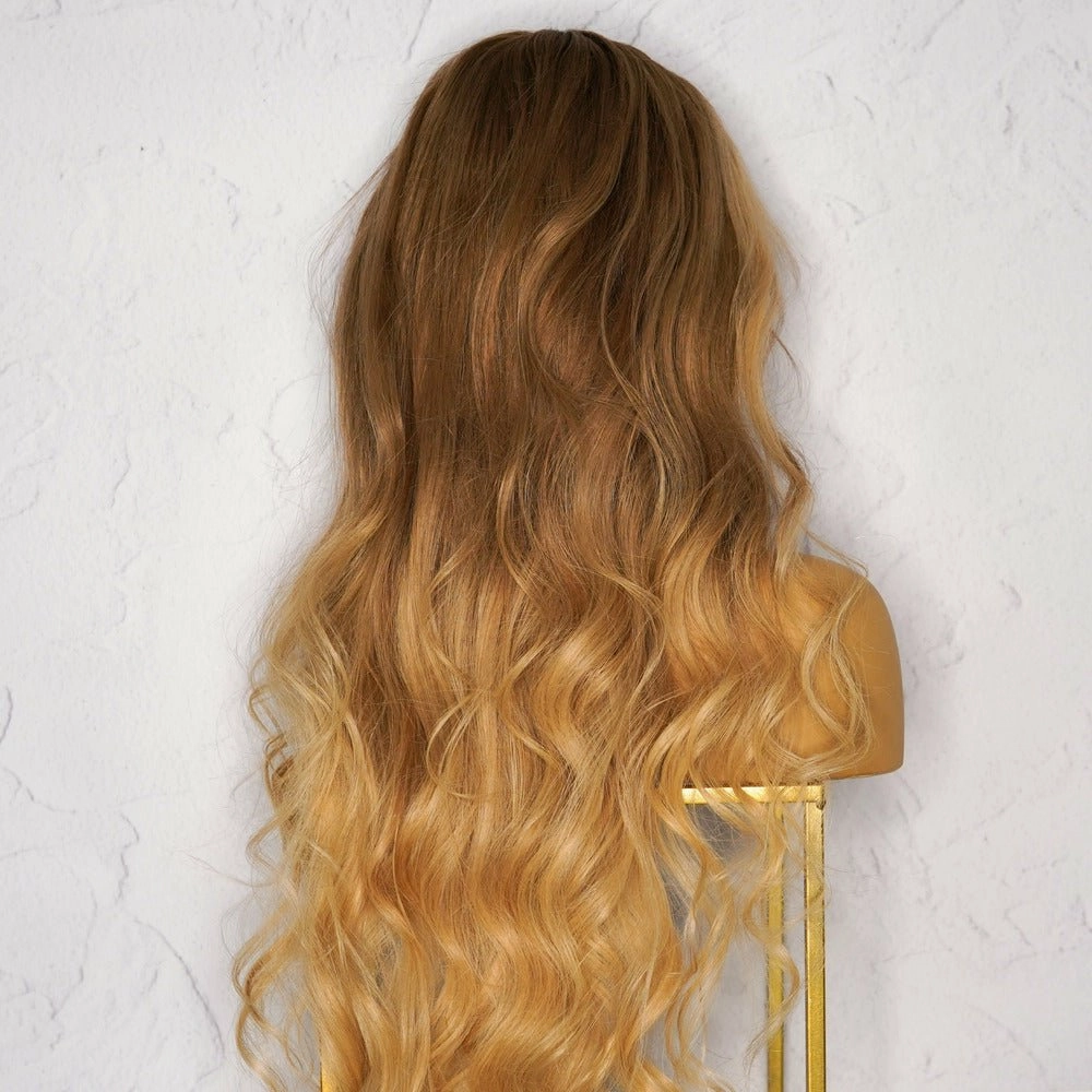 MILAN Dark Blonde Ombre Human Hair Lace Front Wig