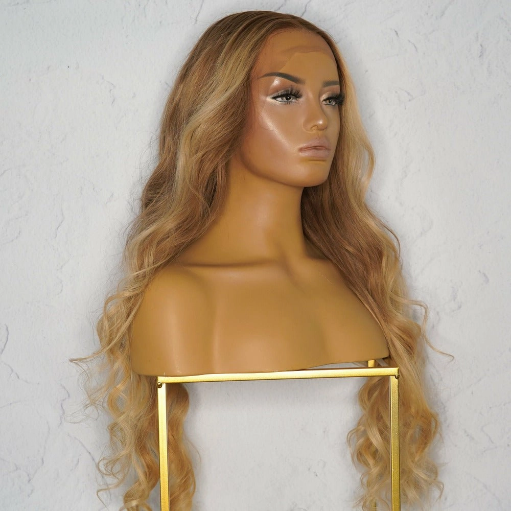 MILAN Dark Blonde Ombre Human Hair Lace Front Wig