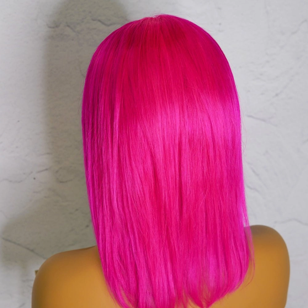 MINX Neon Pink Human Hair Lace Front Wig