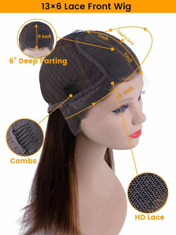 Mix Color Highlight Two Tone Color Short Bob Undetectable HD Lace Front Wig NCF100