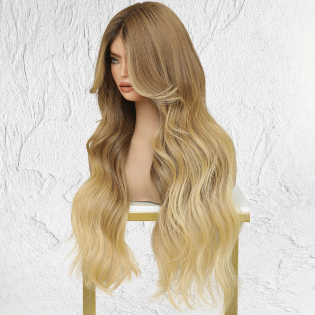Mixed Blonde Ombre Human Hair Lace Front Wig