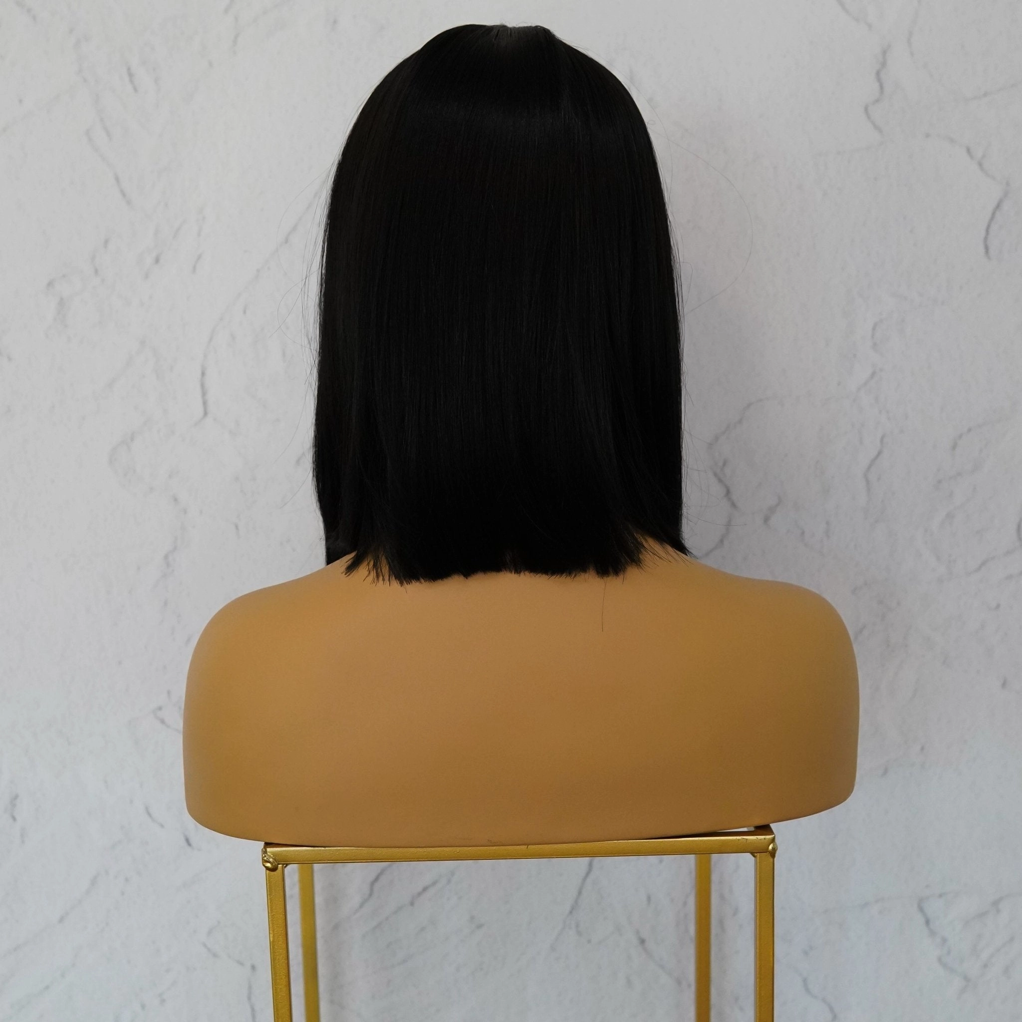 Natrual Black 14" Human Hair 13x6 Lace Front Wig