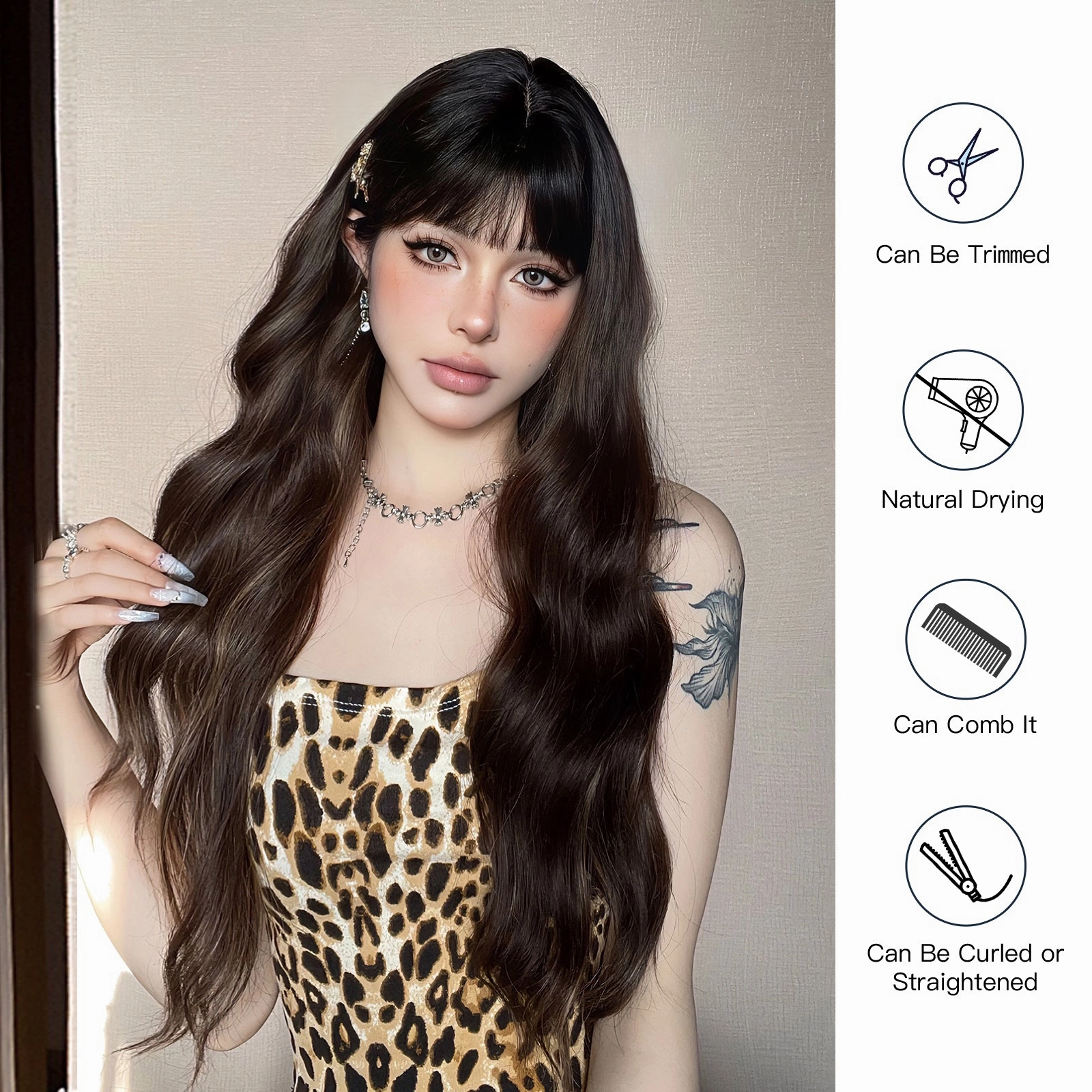 Natural Black Wavy Wig - MARKETPLACE