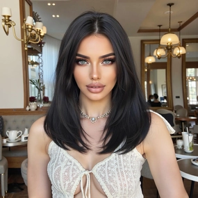Natural Black Wig with Layers - MARKETPLACE