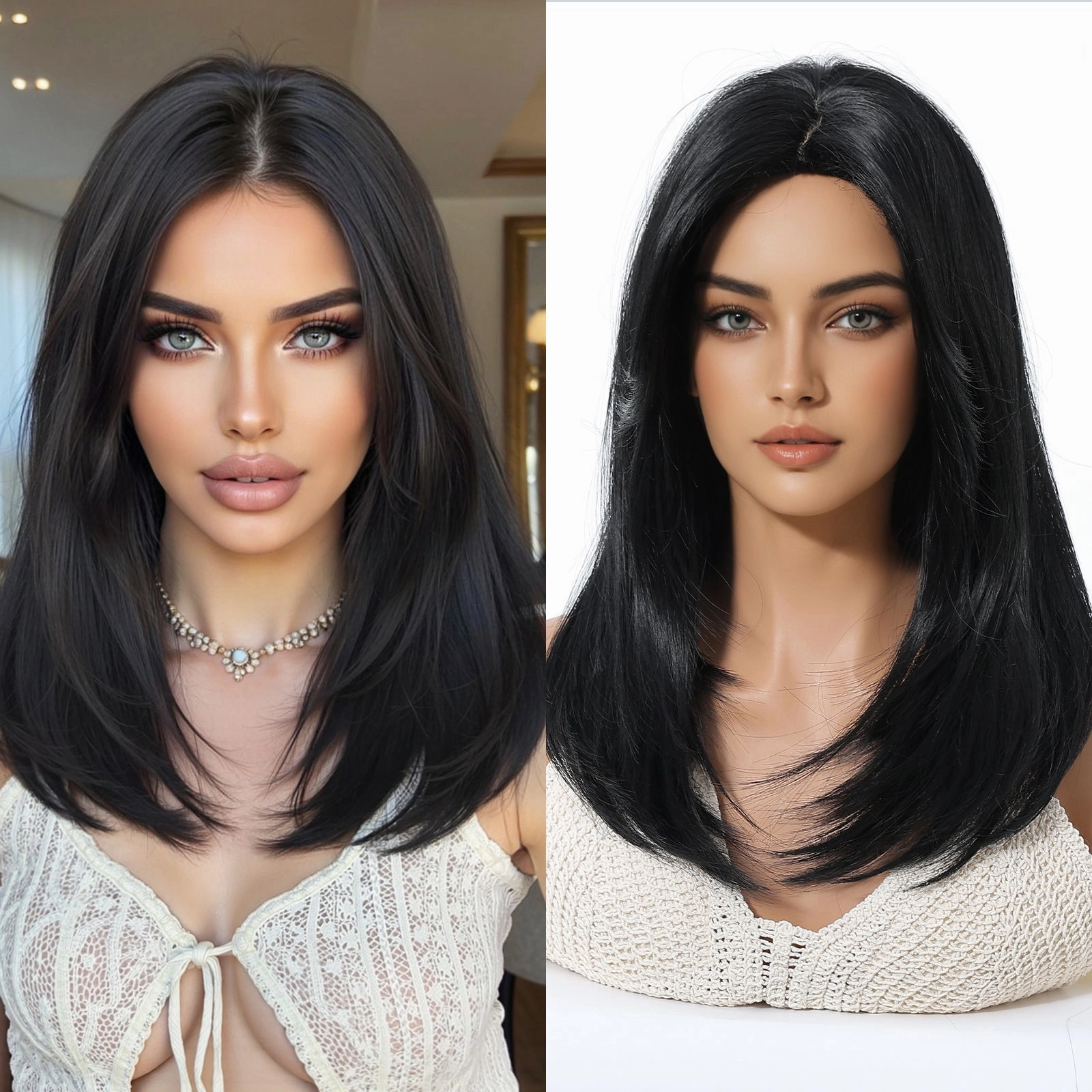 Natural Black Wig with Layers - MARKETPLACE