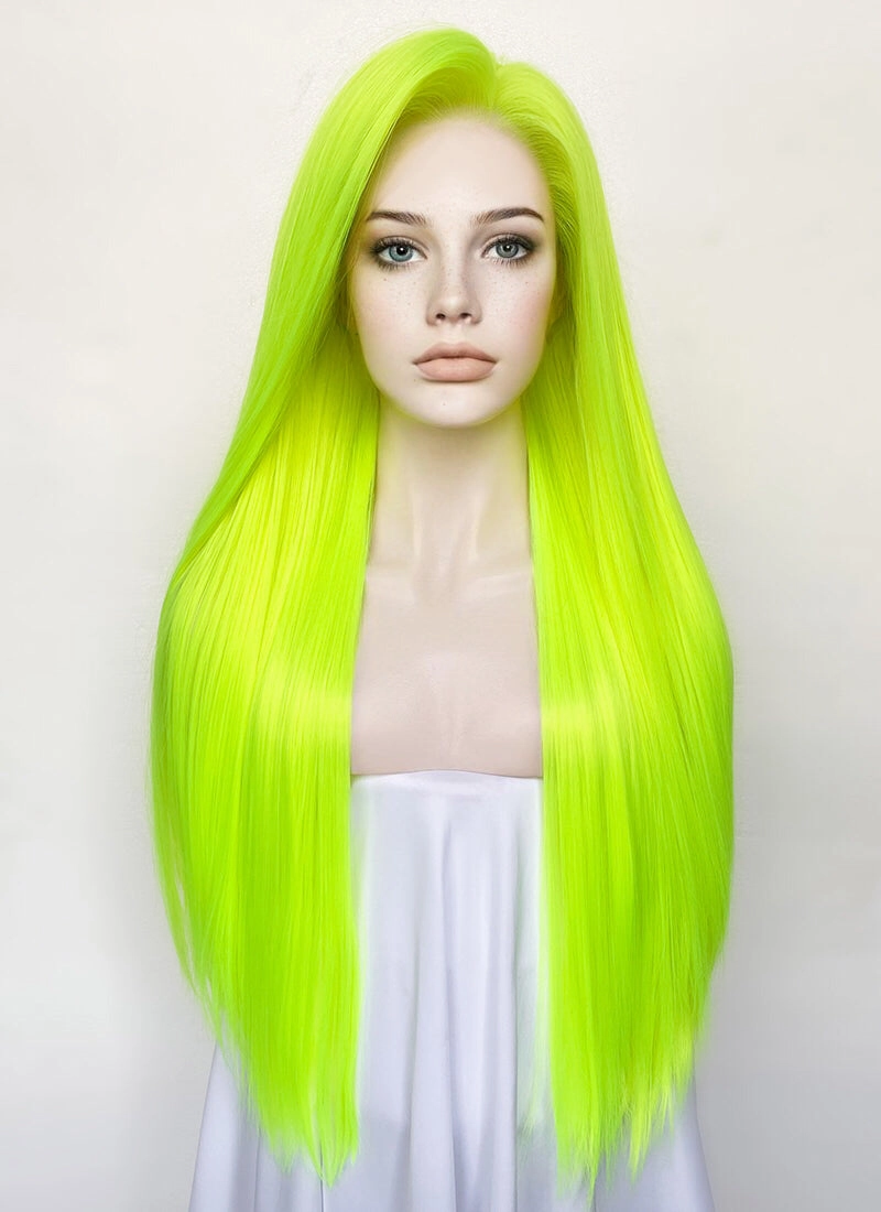 Neon Green Straight 13" x 6" Lace Top Synthetic Wig LFS020