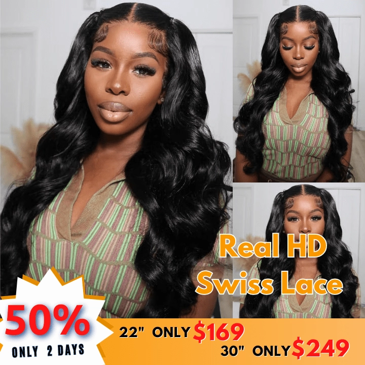 No Code 50% OFF Flash Sale: Glueless 6x4.5 Body Wave Pre Cut HD Transaparent Lace Human Hair Wigs-Only 2 Days