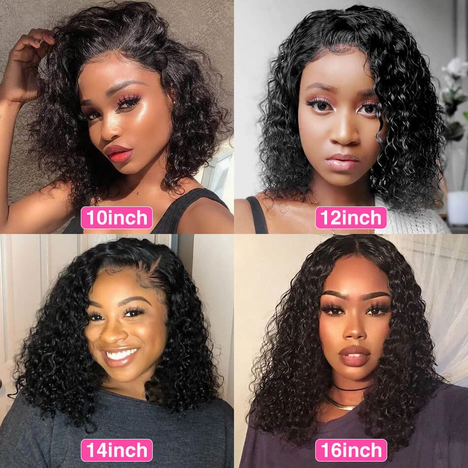 No Code Need: Glueless 4x4/13x4 Invisible HD Lace Front Pre Plucked Natural Hairline Curly Bob Wig-Geeta Hair