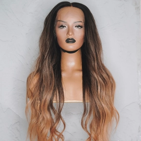 OLIVE Ombre Brown Human Hair Lace Front Wig