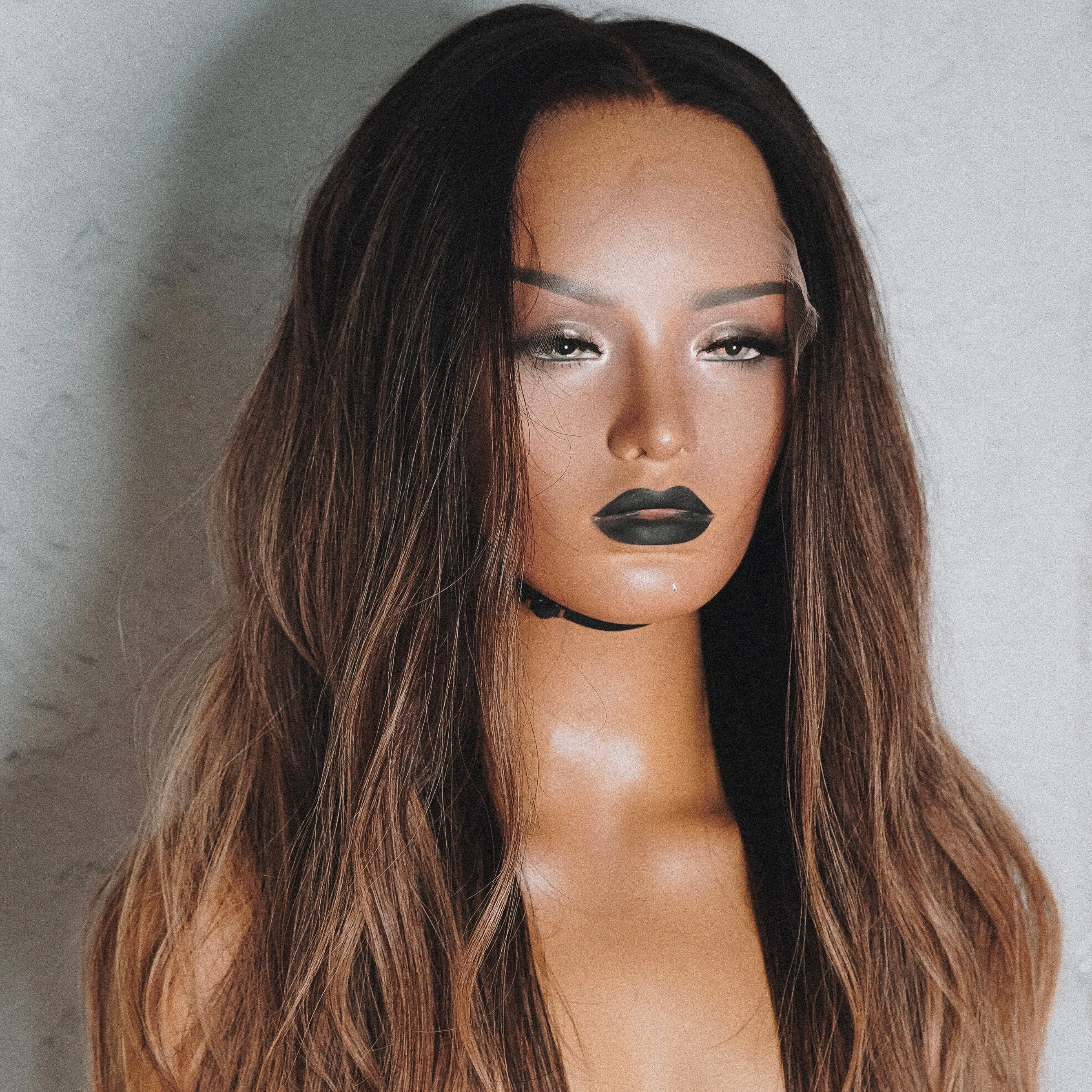 OLIVE Ombre Brown Human Hair Lace Front Wig