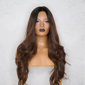 PETA Dark Brown Lace Front Wig