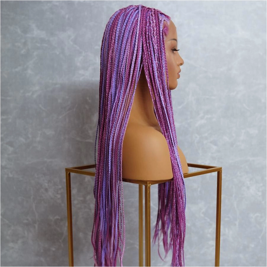 PHOENIX Mixed Pink Braided 26" Lace Front Wig