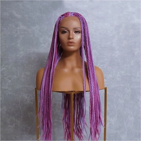 PHOENIX Mixed Pink Braided 26" Lace Front Wig