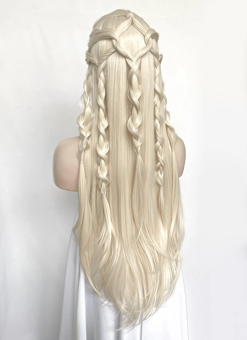 Platinum Blonde Braided Lace Front Synthetic Wig LF2152