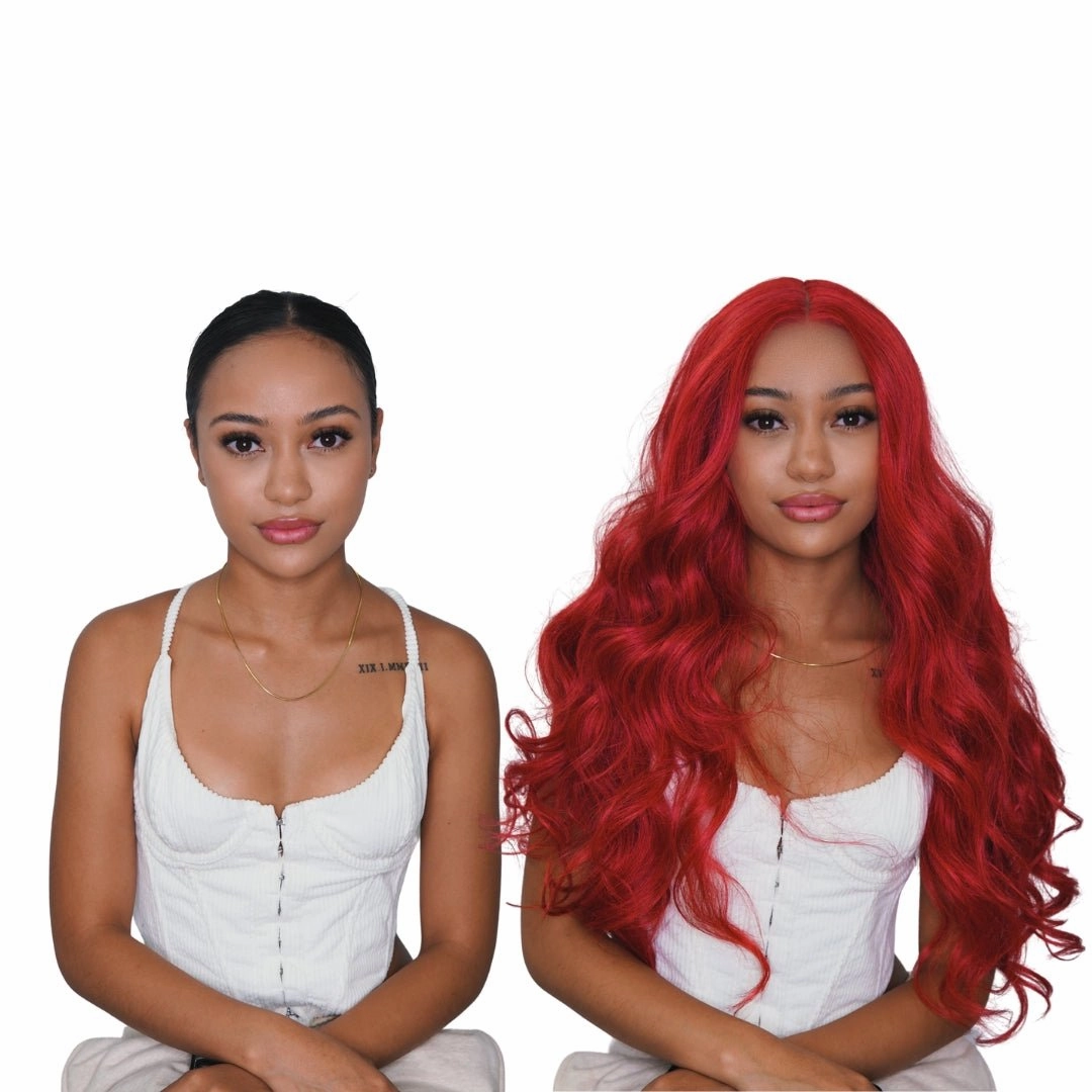 POLLY Red 30" Lace Front Wig