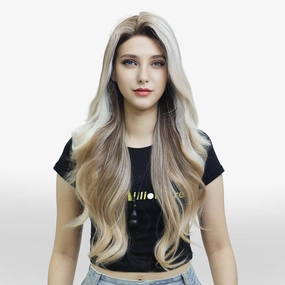 PRE-ORDER Stacy Apricot Blonde with beige Highlight Big layer lace wig 13*4 free Parting Daily Dating Wig-F100-1T2440