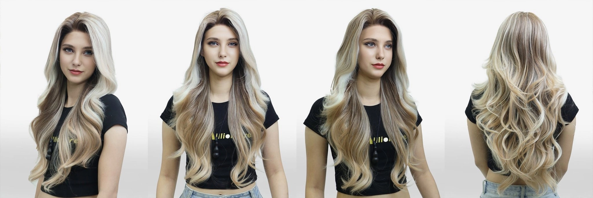 PRE-ORDER Stacy Apricot Blonde with beige Highlight Big layer lace wig 13*4 free Parting Daily Dating Wig-F100-1T2440