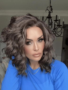 PRE-ORDER Willow Wavy Brown Short Lace Front wig 13*4 Free parting synthetic lace front wig