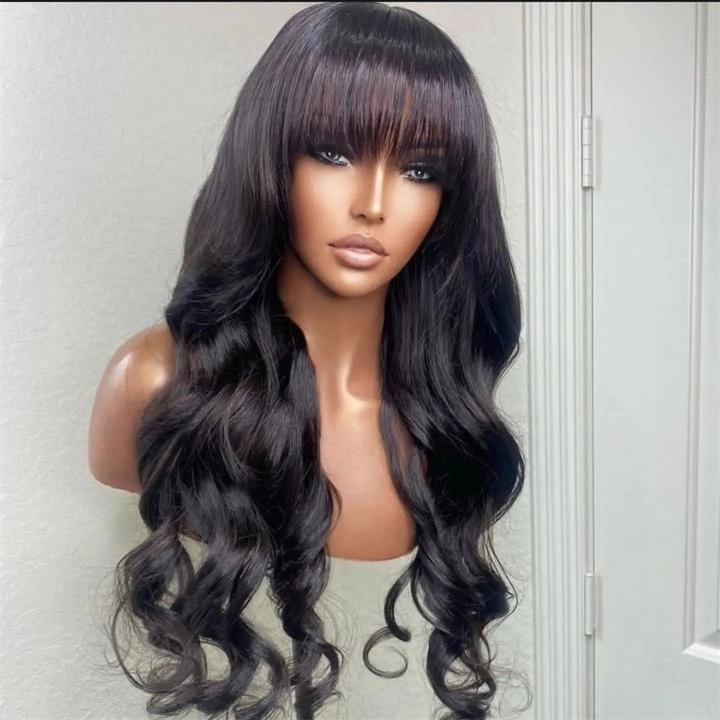 Put On&Go Body Wave Glueless 5x5 HD Lace Wig With bangs Easy to Wear Lace Human Hair Wigs-GeetaHair