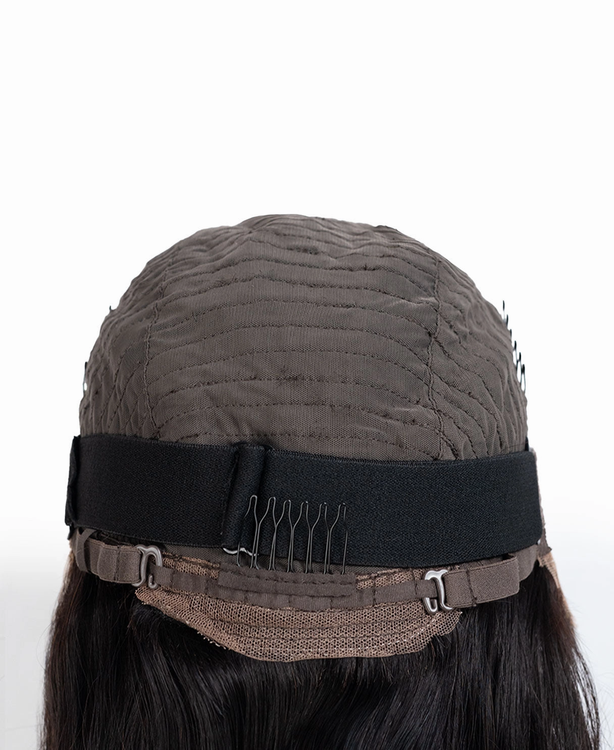 put on & go pre-cut lace human wig - 18" mocha balayage.