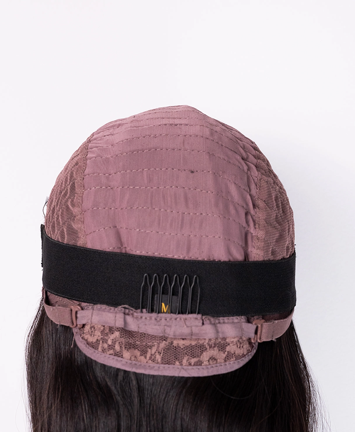 put on & go pre-cut lace straight human wig - 20" natural black.