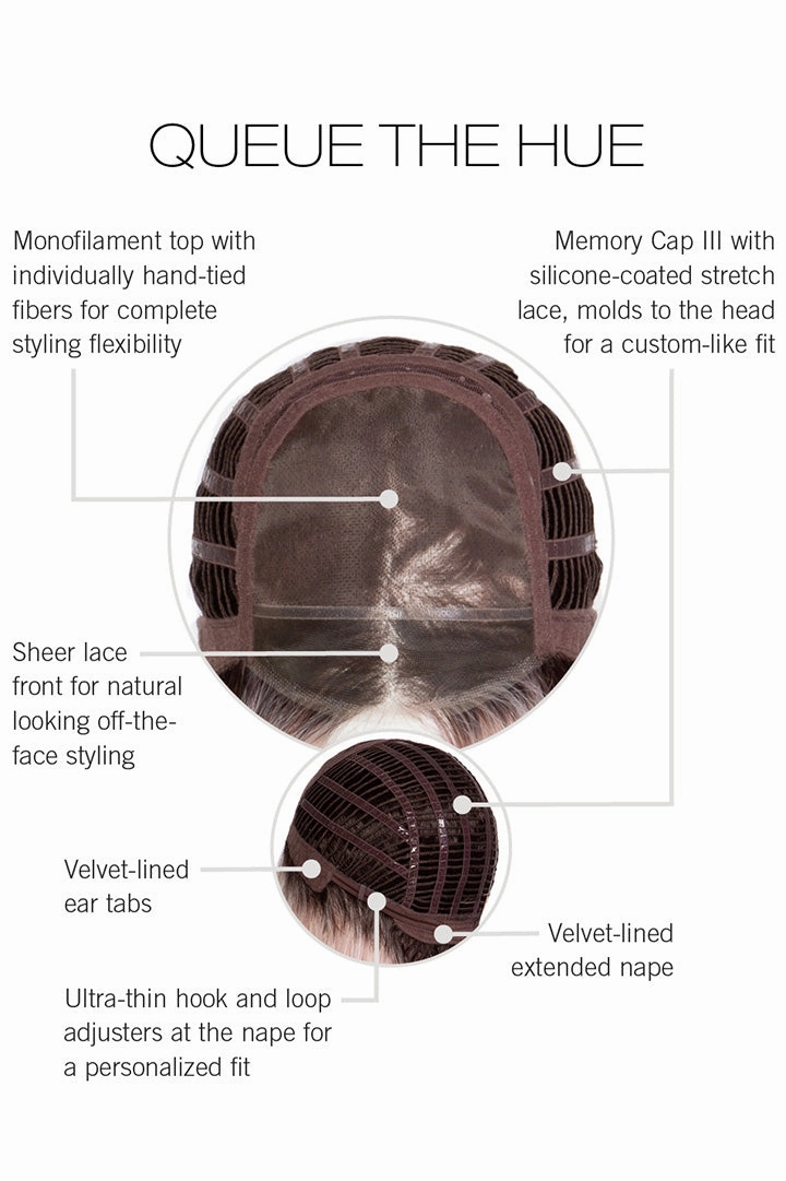 Queue The Hue Wig by Raquel Welch | Heat Friendly Synthetic Hair | Average Cap