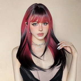 Red and Black Highlight Wig - MARKETPLACE
