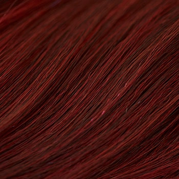 Red and black long wavy bob (lob) wig with swept fringe: Blaze