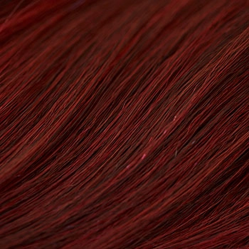 Red and black long wavy bob (lob) wig with swept fringe: Blaze