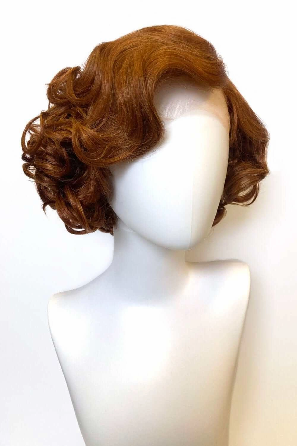 Red, auburn & blonde pinup wig, lace front, vintage style: Ginny